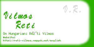 vilmos reti business card